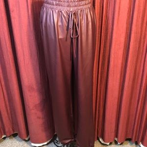 Burgundy Drawstring Pants